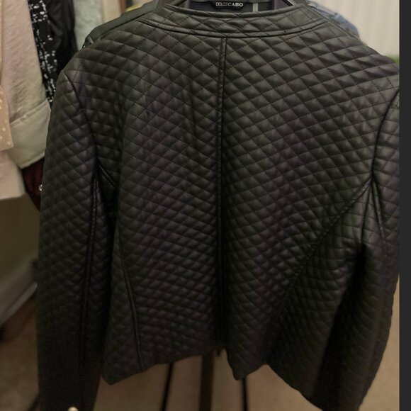 Generation Love- Black Quilted Vegan Leather Blazer - Picture 2 of 2
